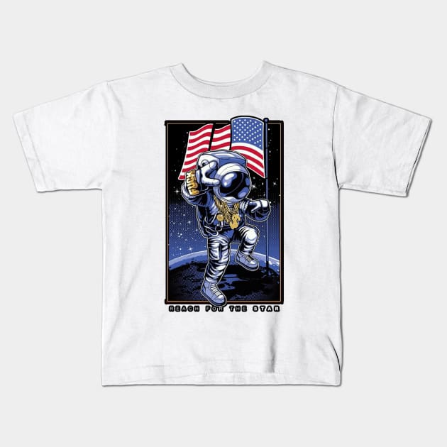 Space man Kids T-Shirt by Ferawela store